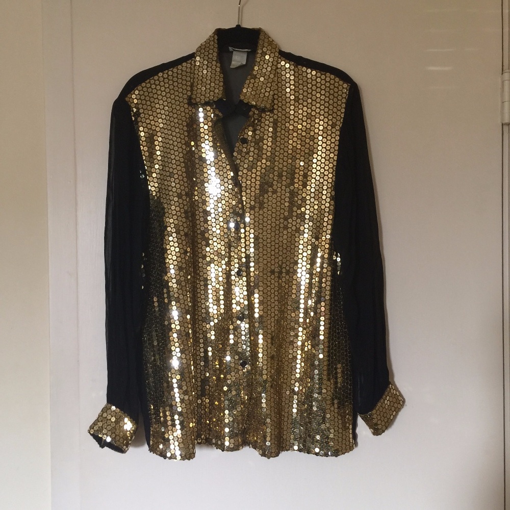 Gold Glittery Party Top